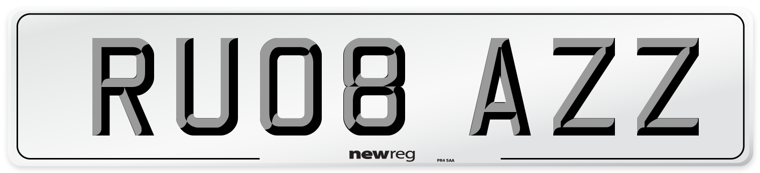 RU08 AZZ Number Plate from New Reg